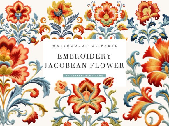 Reviewing Embroidery Jacobean Flower Clipart