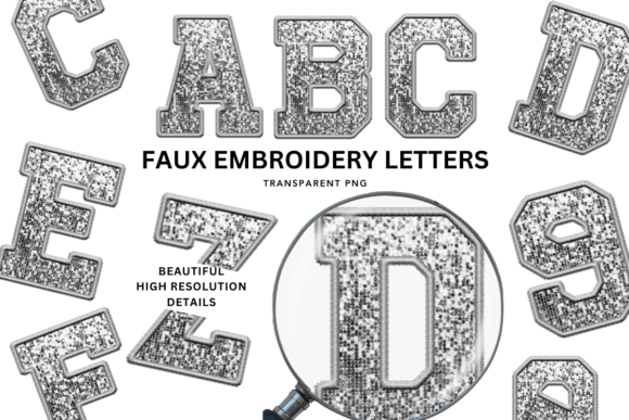 Reviewing the Faux Embroidery Sequin Alphabet PNG